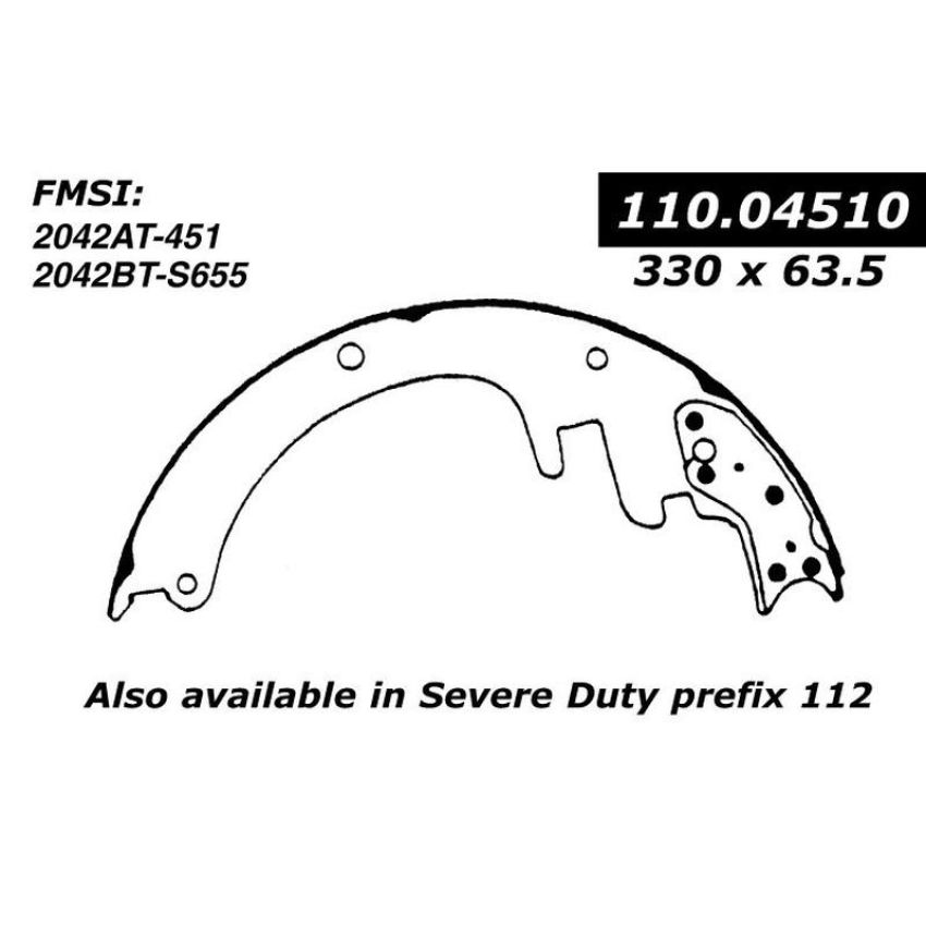 CENTRIC PARTS 112.04510 Centric Heavy Duty Brake Shoes