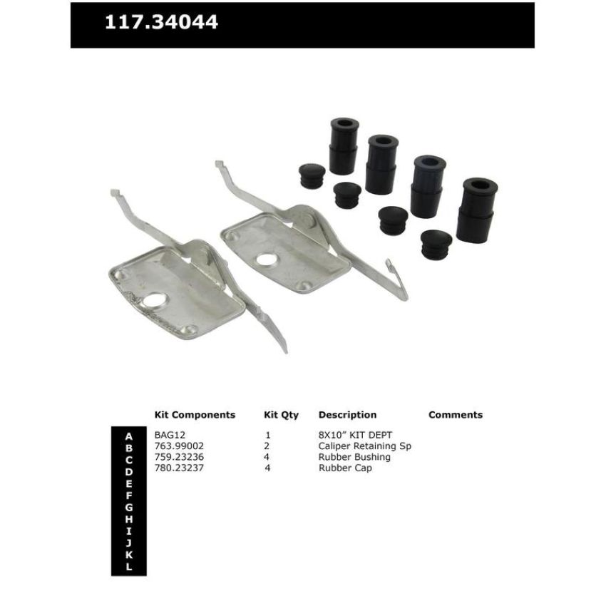 CENTRIC PARTS 117.34044 Centric Disc Brake Hardware Kit