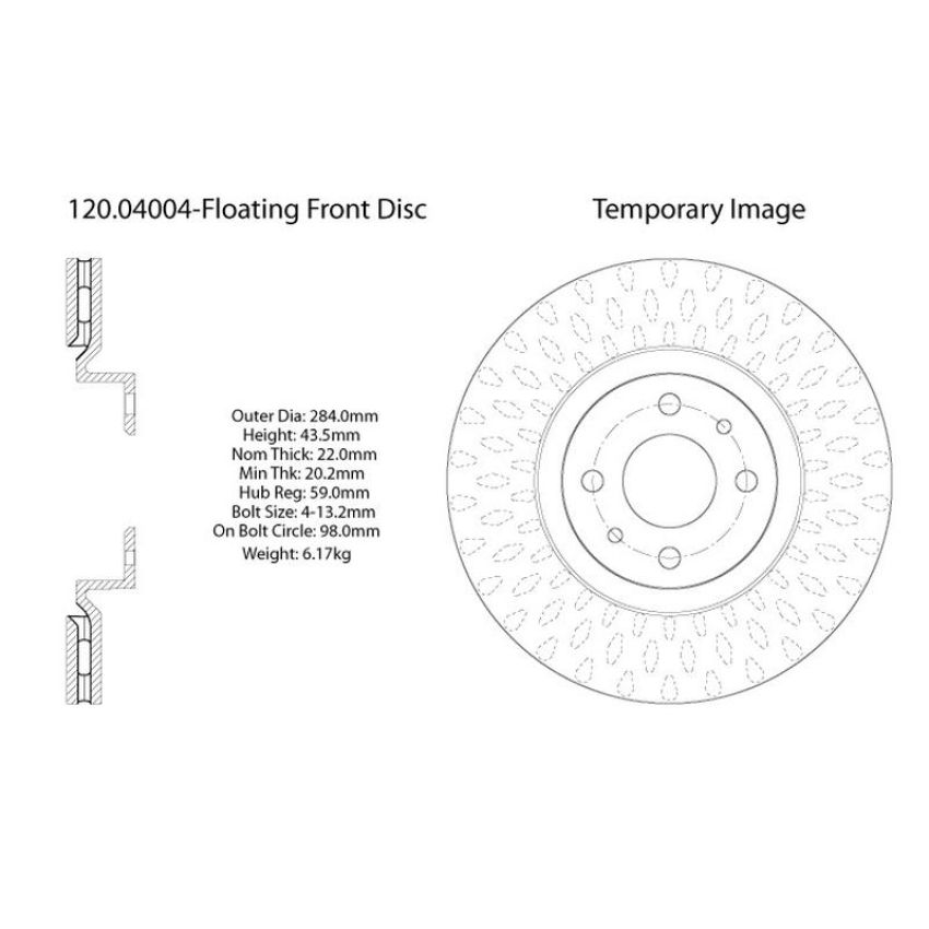 CENTRIC PARTS 120.04004 Centric Premium Brake Rotor