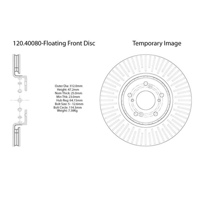 CENTRIC PARTS 120.40080 Centric Premium Brake Rotor