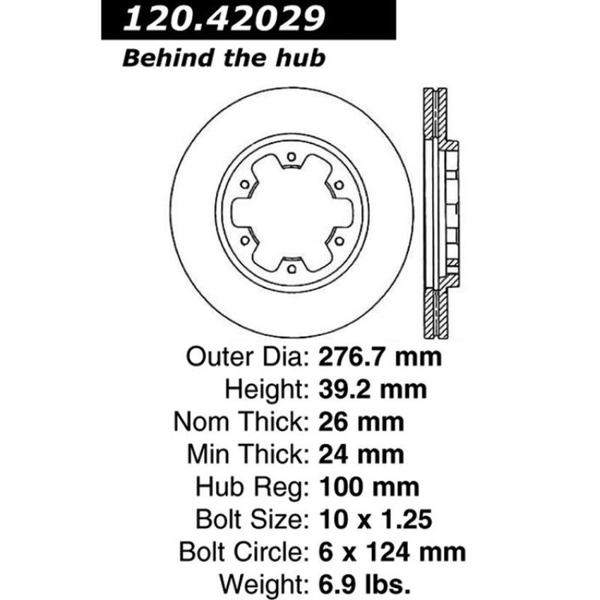 CENTRIC PARTS 120.42029 Centric Premium Brake Rotor