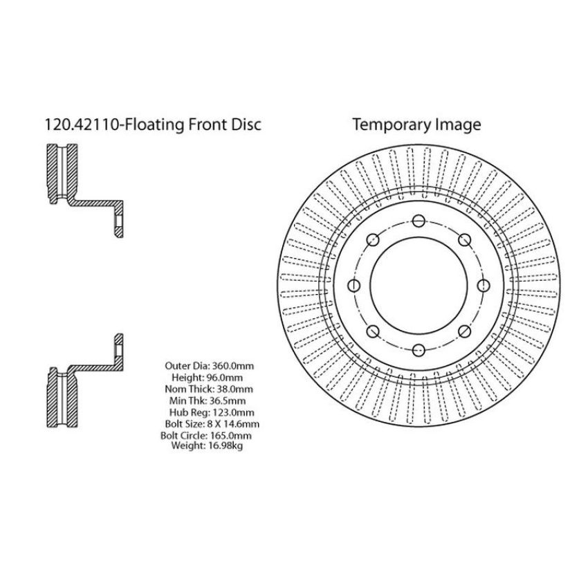 CENTRIC PARTS 120.42110 Centric Premium Brake Rotor