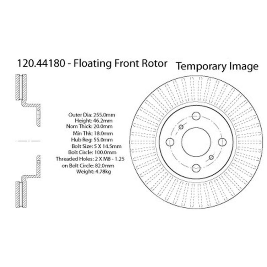 CENTRIC PARTS 120.44180 Centric Premium Brake Rotor
