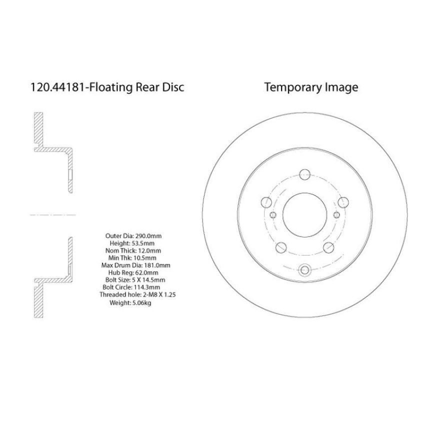 CENTRIC PARTS 120.44181 Centric Premium Brake Rotor