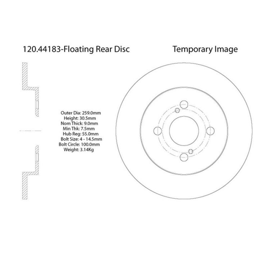 CENTRIC PARTS 120.44183 Centric Premium Brake Rotor