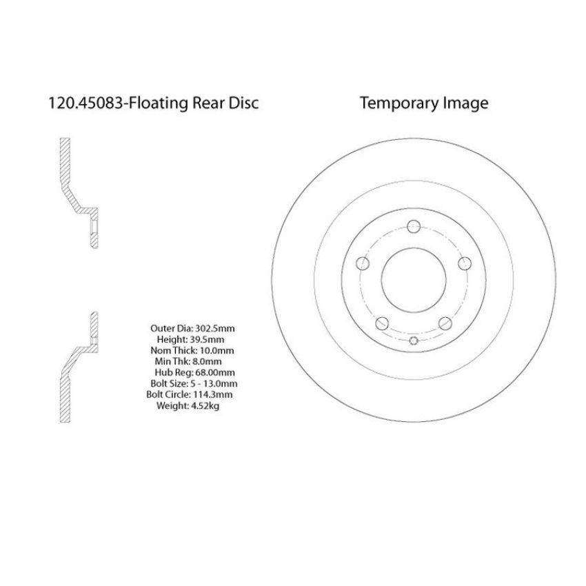 CENTRIC PARTS 120.45083 Centric Premium Brake Rotor