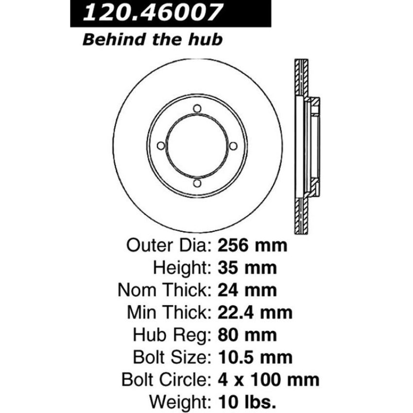 CENTRIC PARTS 120.46007 Centric Premium Brake Rotor