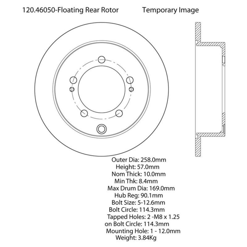 CENTRIC PARTS 120.46050 Centric Premium Brake Rotor