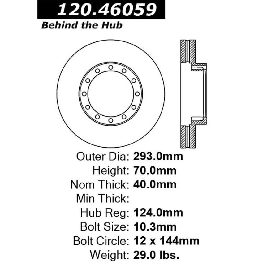 CENTRIC PARTS 120.46059 Centric Premium Brake Rotor