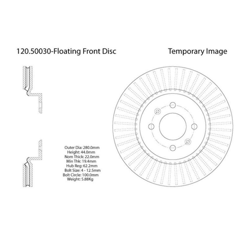 CENTRIC PARTS 120.50030 Centric Premium Brake Rotor
