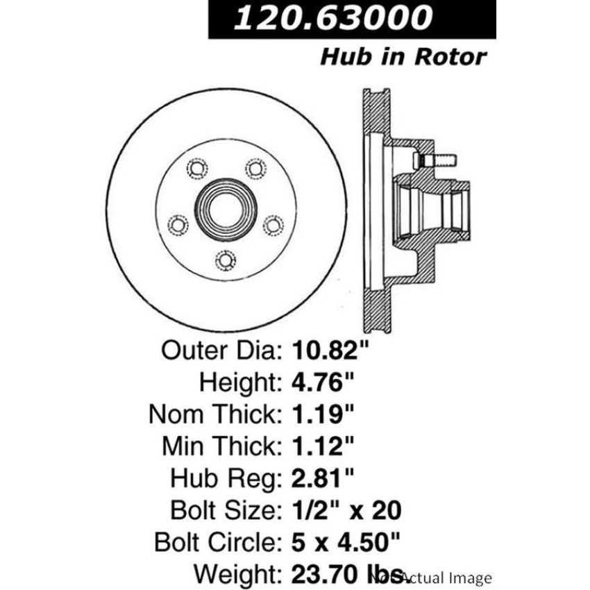 CENTRIC PARTS 120.63000 Centric Premium Brake Rotor