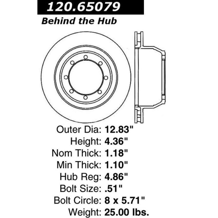 CENTRIC PARTS 120.65079 Centric Premium Brake Rotor