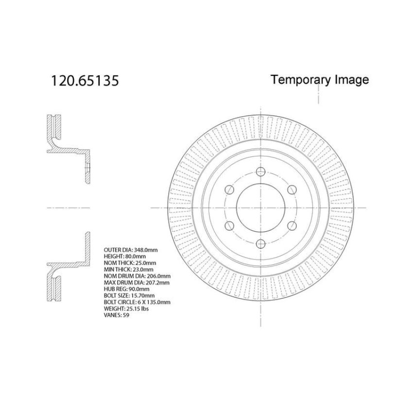 CENTRIC PARTS 120.65135 Centric Premium Brake Rotor