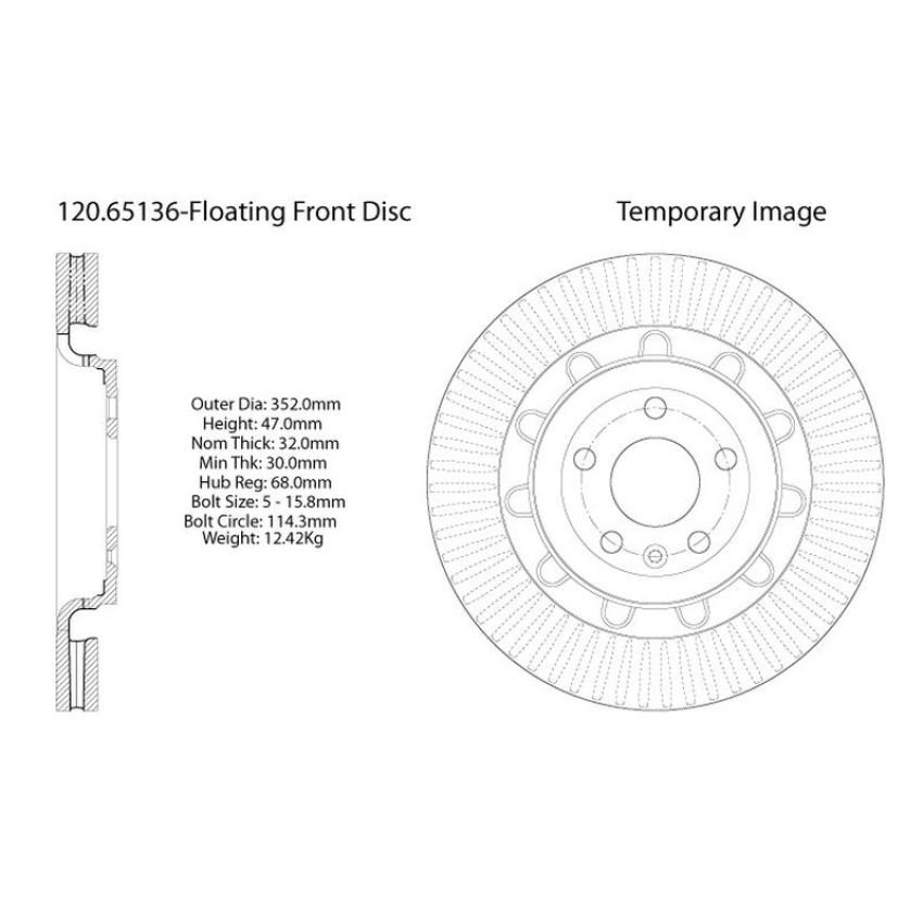 CENTRIC PARTS 120.65136 Centric Premium Brake Rotor