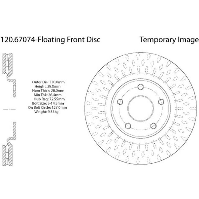 CENTRIC PARTS 120.67074 Centric Premium Brake Rotor