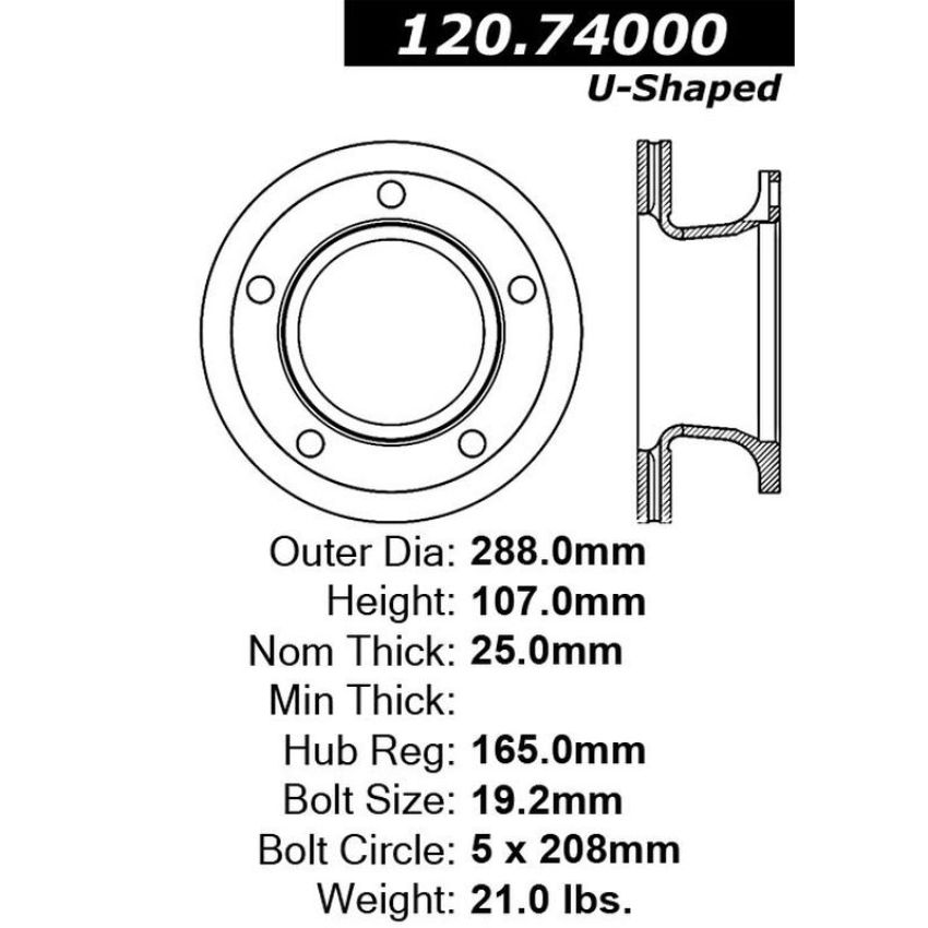 CENTRIC PARTS 120.74000 Centric Premium Brake Rotor