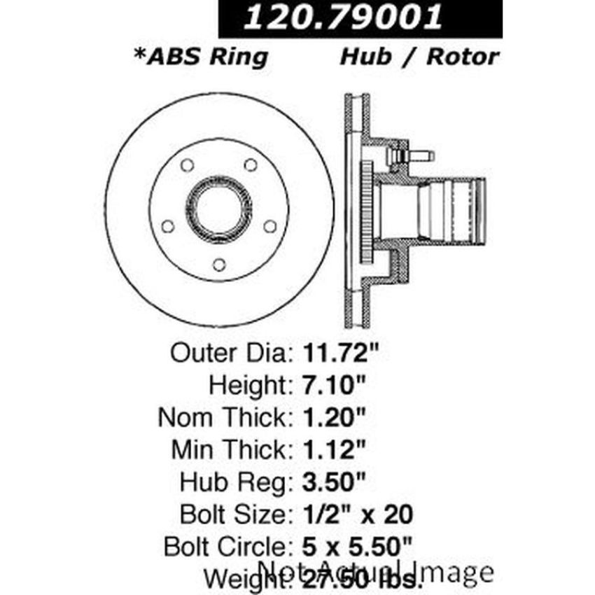 CENTRIC PARTS 120.79001 Centric Premium Brake Rotor