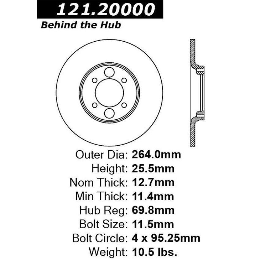CENTRIC PARTS 121.20000 C-Tek Standard Brake Rotor
