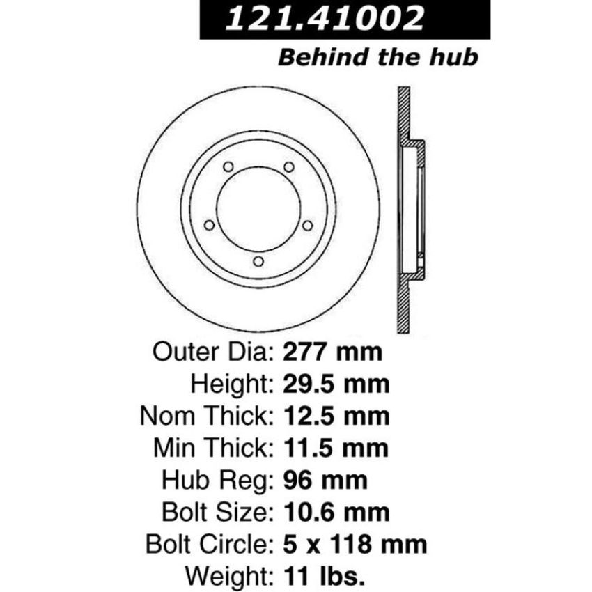 CENTRIC PARTS 121.41002 C-Tek Standard Brake Rotor
