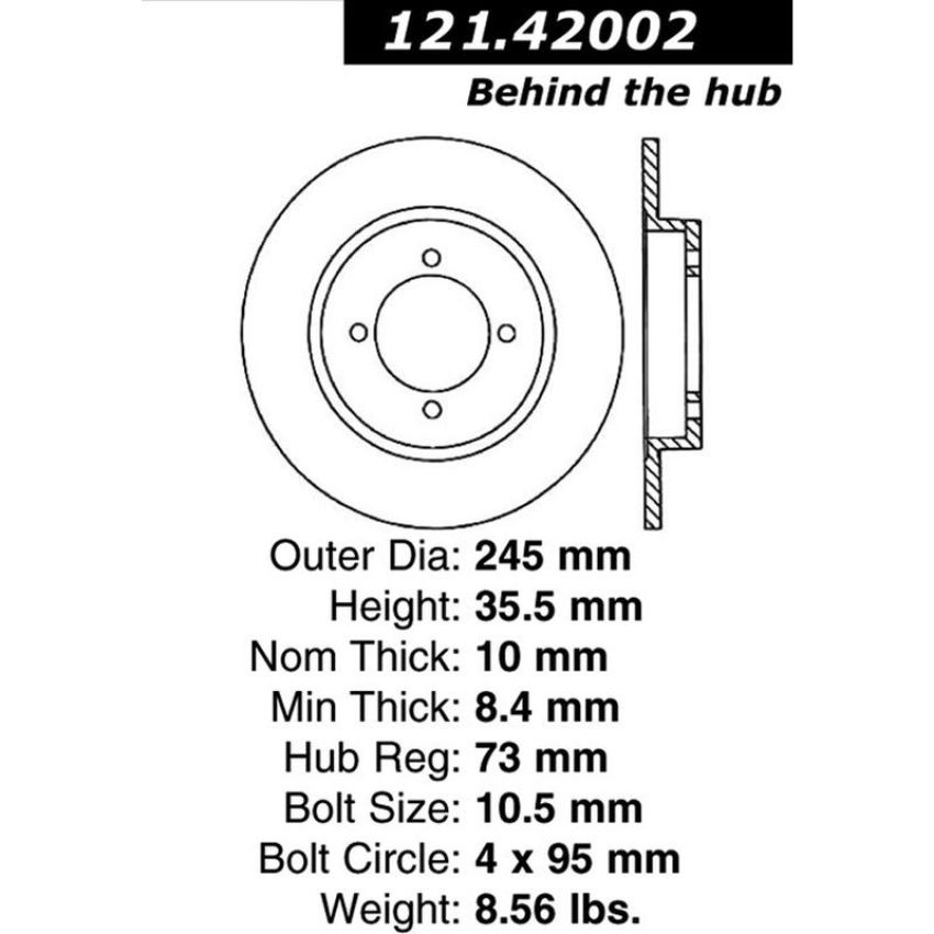CENTRIC PARTS 121.42002 C-Tek Standard Brake Rotor