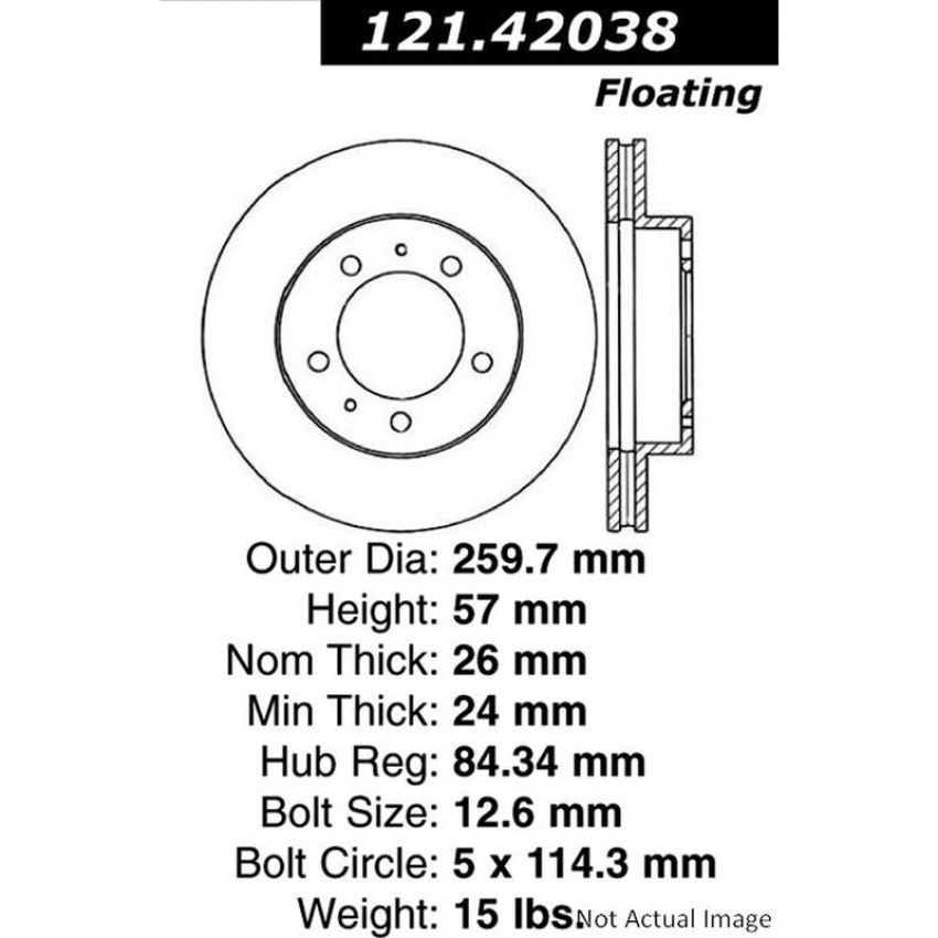 CENTRIC PARTS 121.42038 C-Tek Standard Brake Rotor