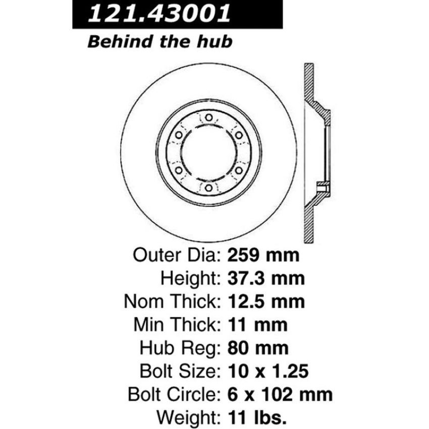 CENTRIC PARTS 121.43001 C-Tek Standard Brake Rotor