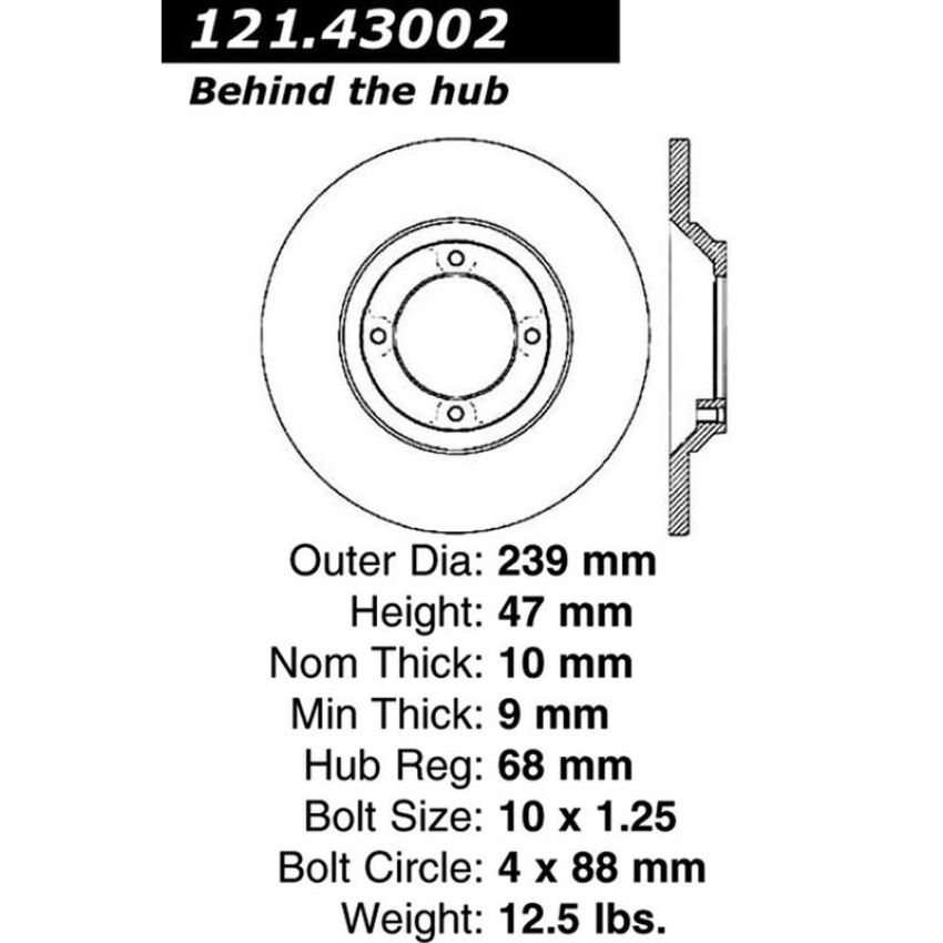 CENTRIC PARTS 121.43002 C-Tek Standard Brake Rotor