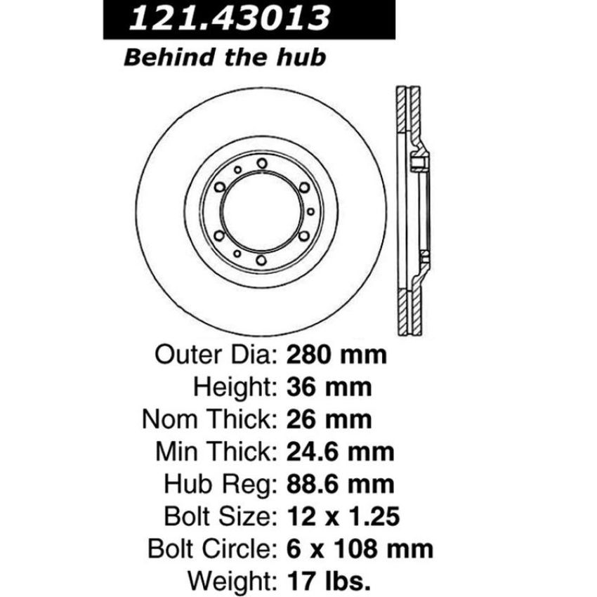 CENTRIC PARTS 121.43013 C-Tek Standard Brake Rotor