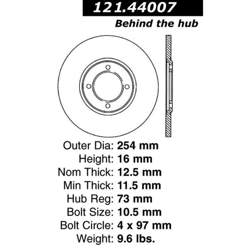 CENTRIC PARTS 121.44007 C-Tek Standard Brake Rotor