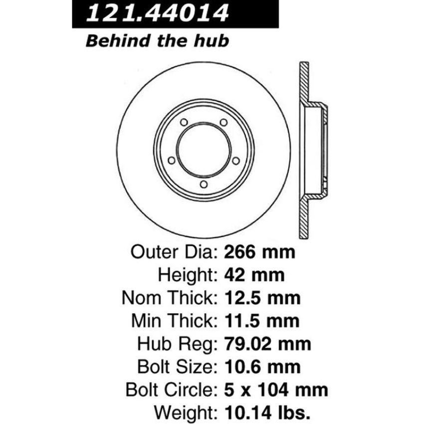 CENTRIC PARTS 121.44014 C-Tek Standard Brake Rotor