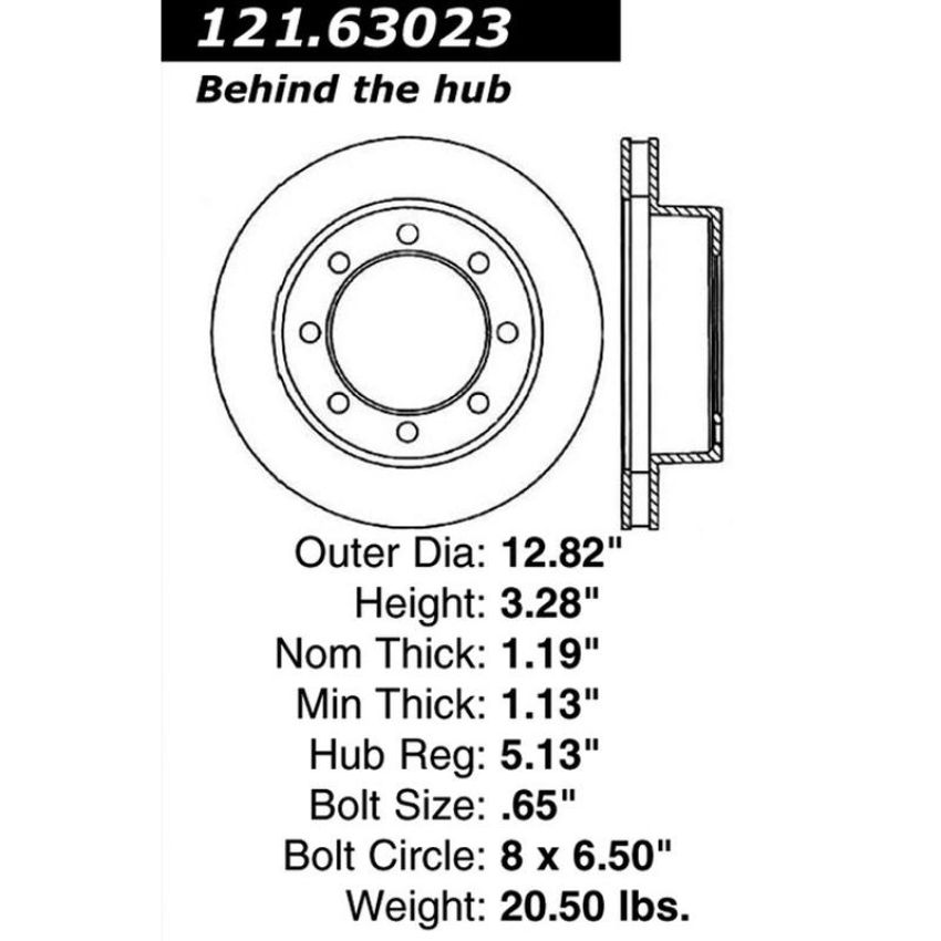 CENTRIC PARTS 121.63023 C-Tek Standard Brake Rotor