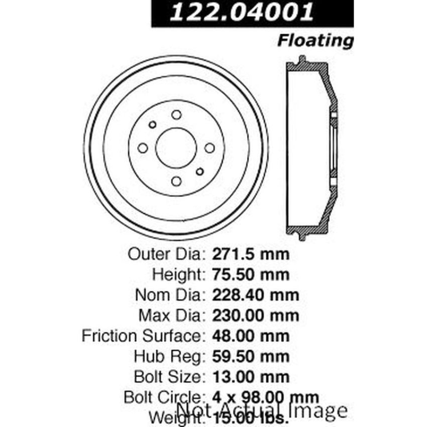 CENTRIC PARTS 122.04001 Centric Premium Brake Drum
