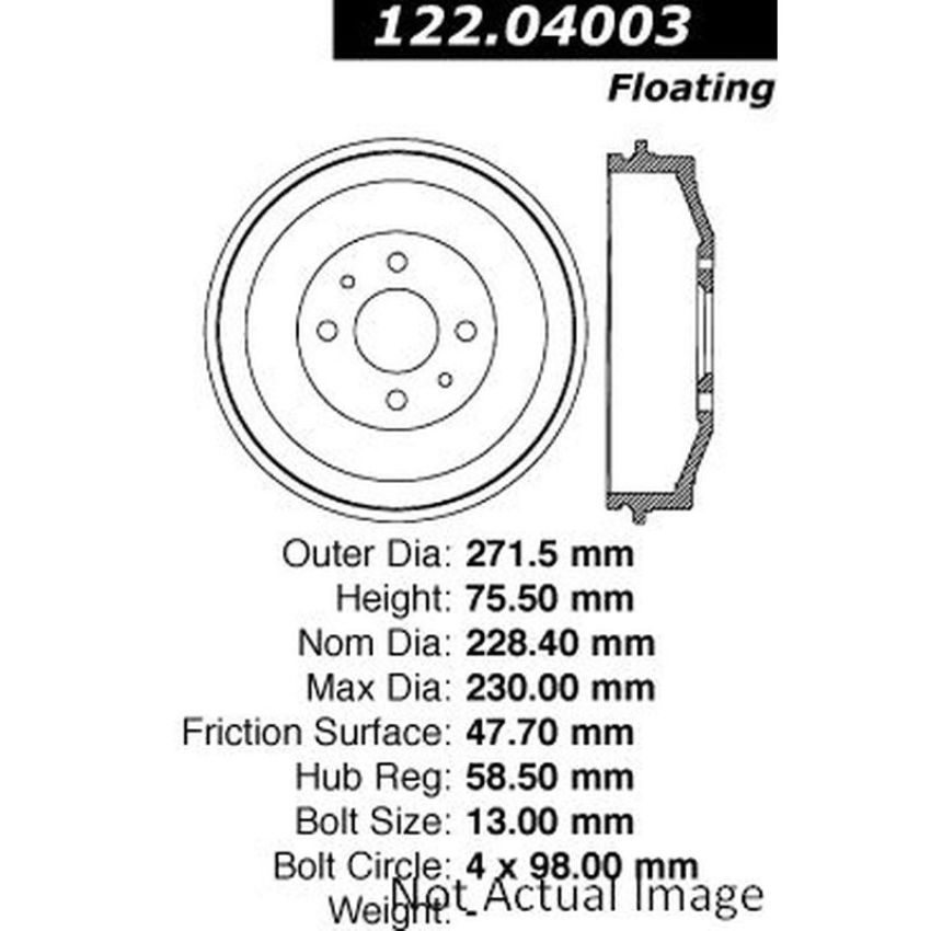 CENTRIC PARTS 122.04003 Centric Premium Brake Drum