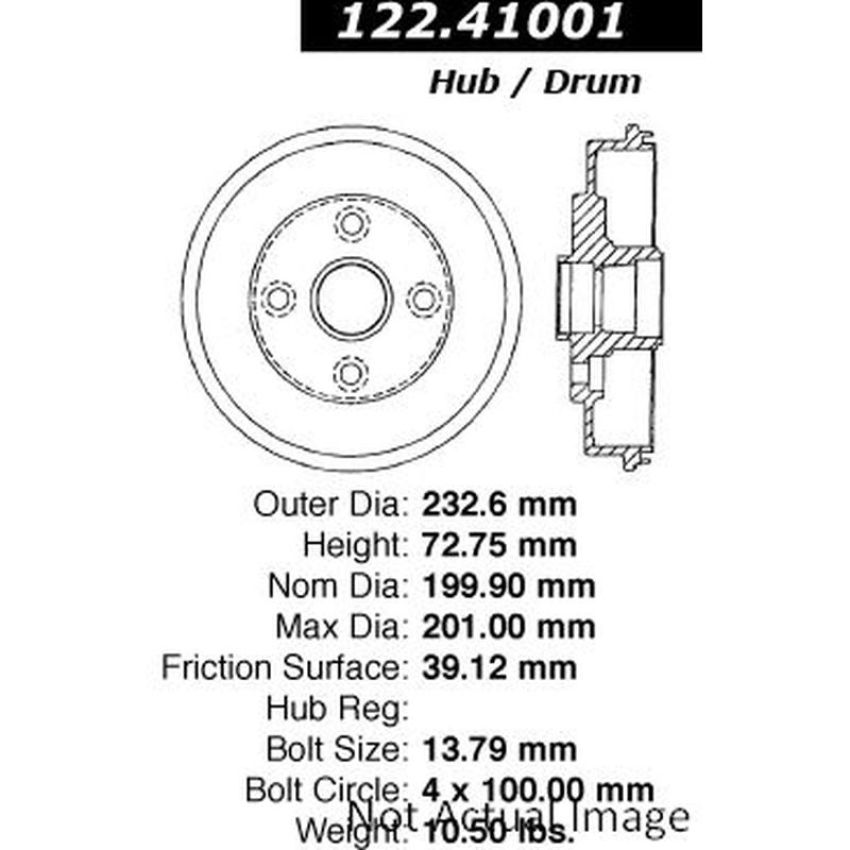 CENTRIC PARTS 122.41001 Centric Premium Brake Drum