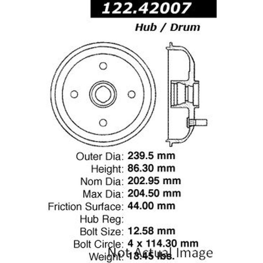 CENTRIC PARTS 122.42007 Centric Premium Brake Drum