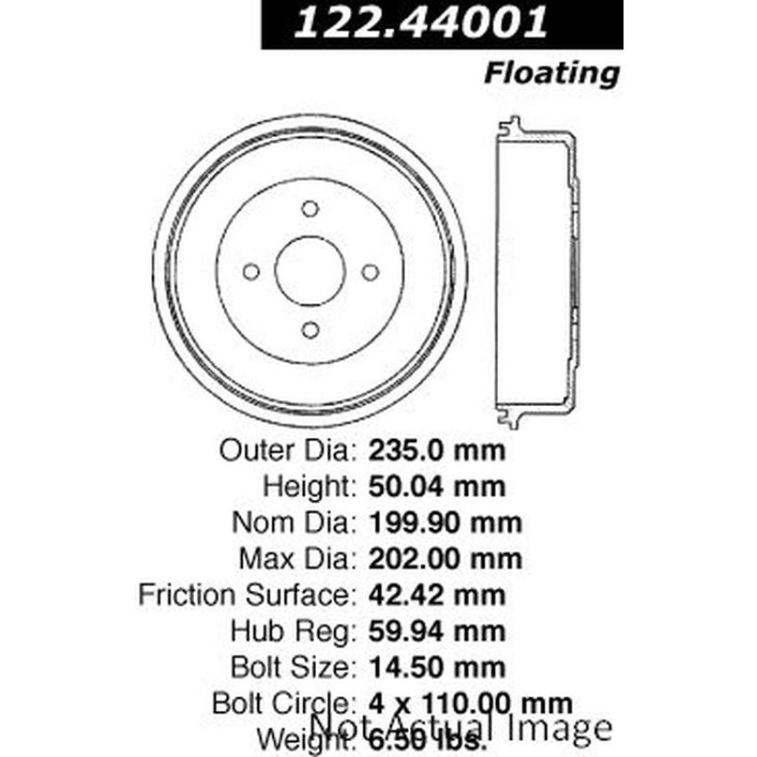 CENTRIC PARTS 122.44001 Centric Premium Brake Drum