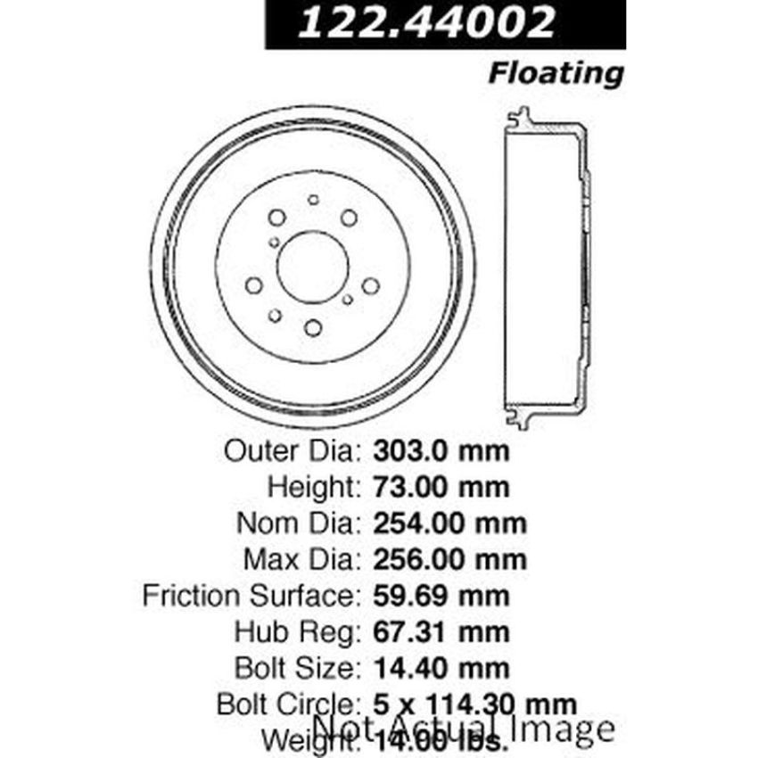 CENTRIC PARTS 122.44002 Centric Premium Brake Drum