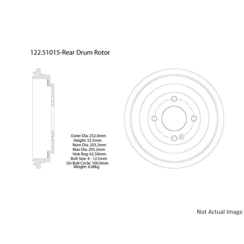 CENTRIC PARTS 122.51015 Centric Premium Brake Drum