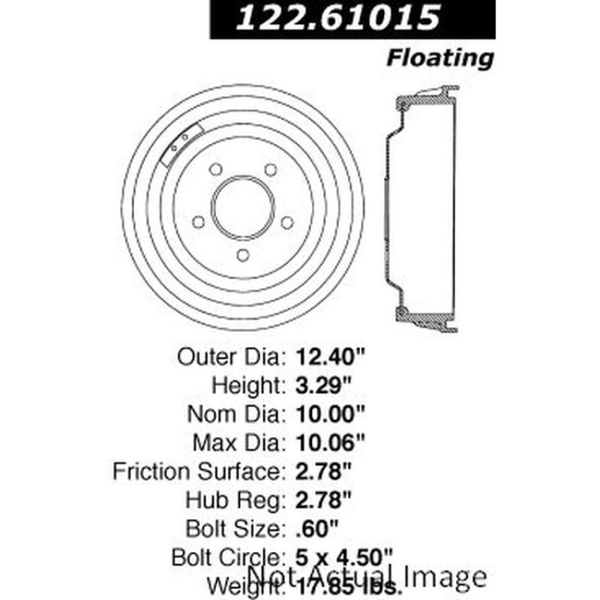 CENTRIC PARTS 122.61015 Centric Premium Brake Drum