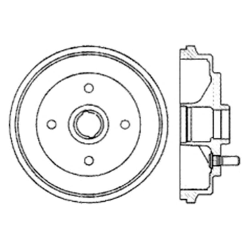 CENTRIC PARTS 122.61043 Centric Premium Brake Drum with Bearing
