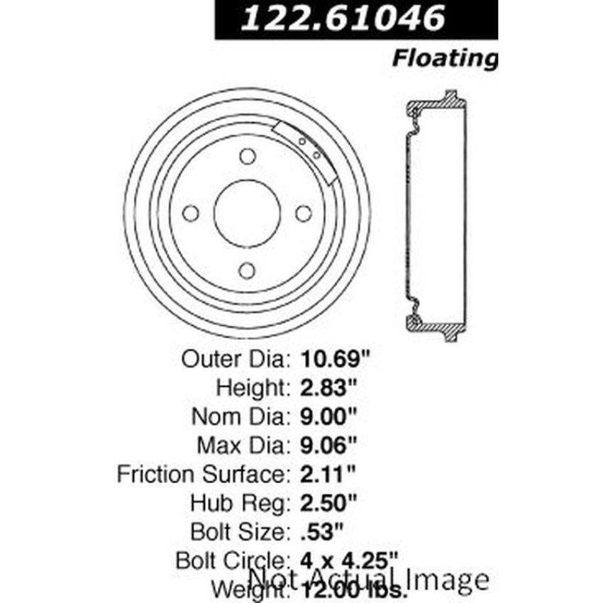 CENTRIC PARTS 122.61046 Centric Premium Brake Drum