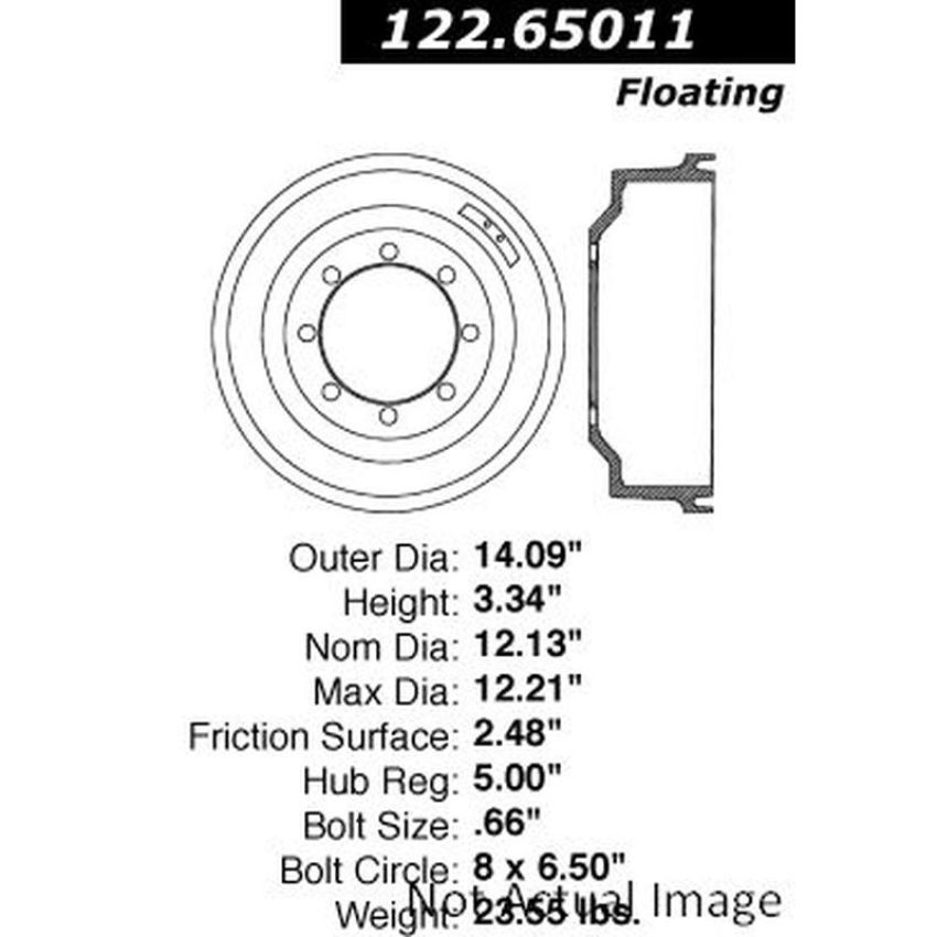 CENTRIC PARTS 122.65011 Centric Premium Brake Drum