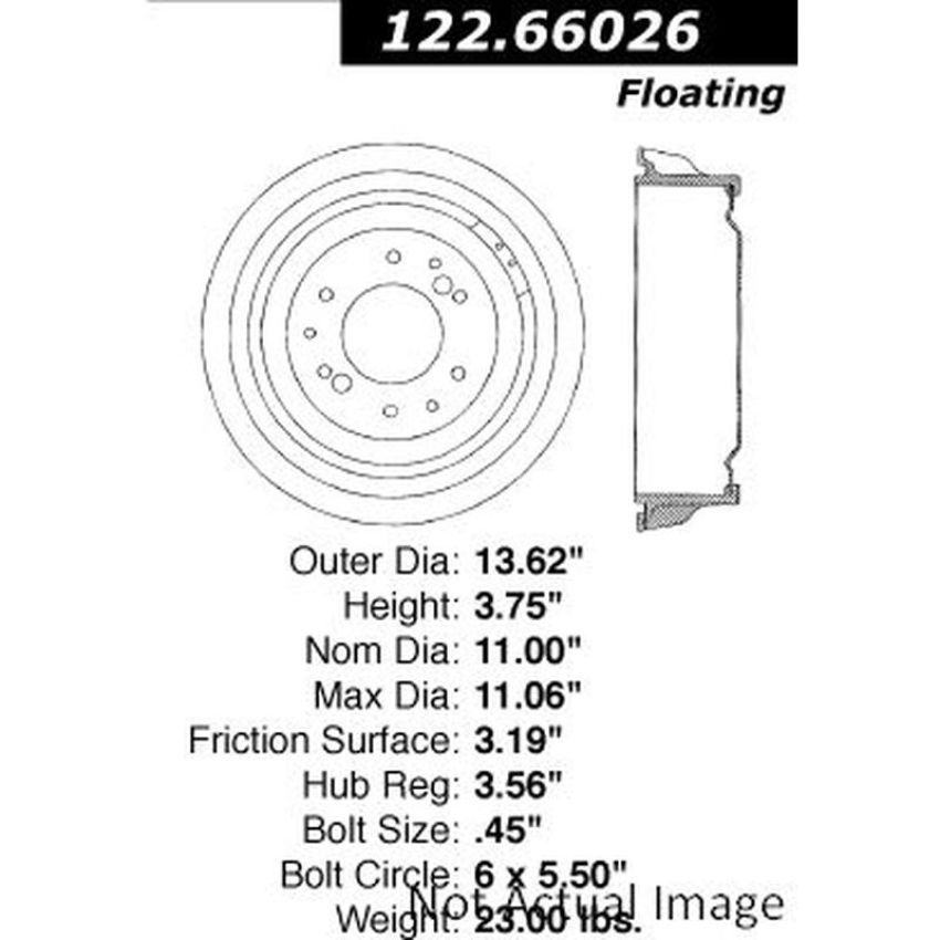 CENTRIC PARTS 122.66026 Centric Premium Brake Drum