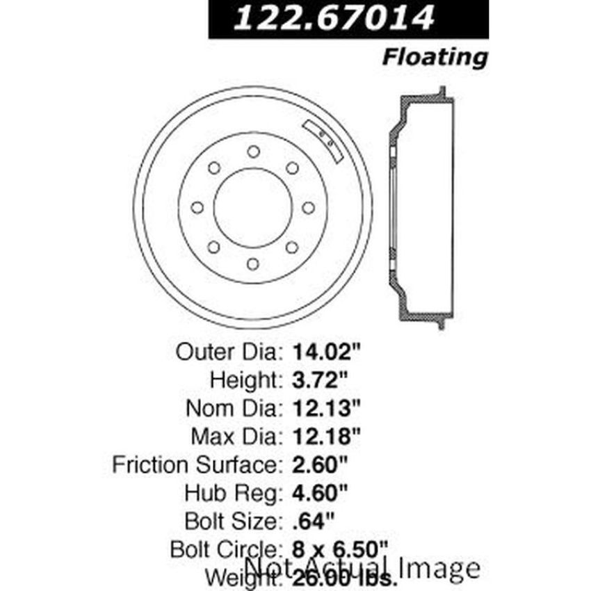 CENTRIC PARTS 122.67014 Centric Premium Brake Drum