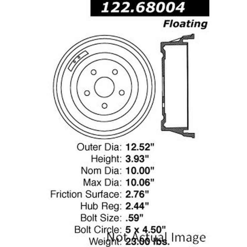 CENTRIC PARTS 122.68004 Centric Premium Brake Drum