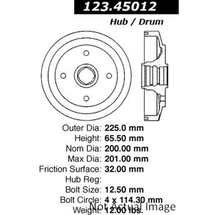 CENTRIC PARTS 123.45012 C-Tek Standard Brake Drum