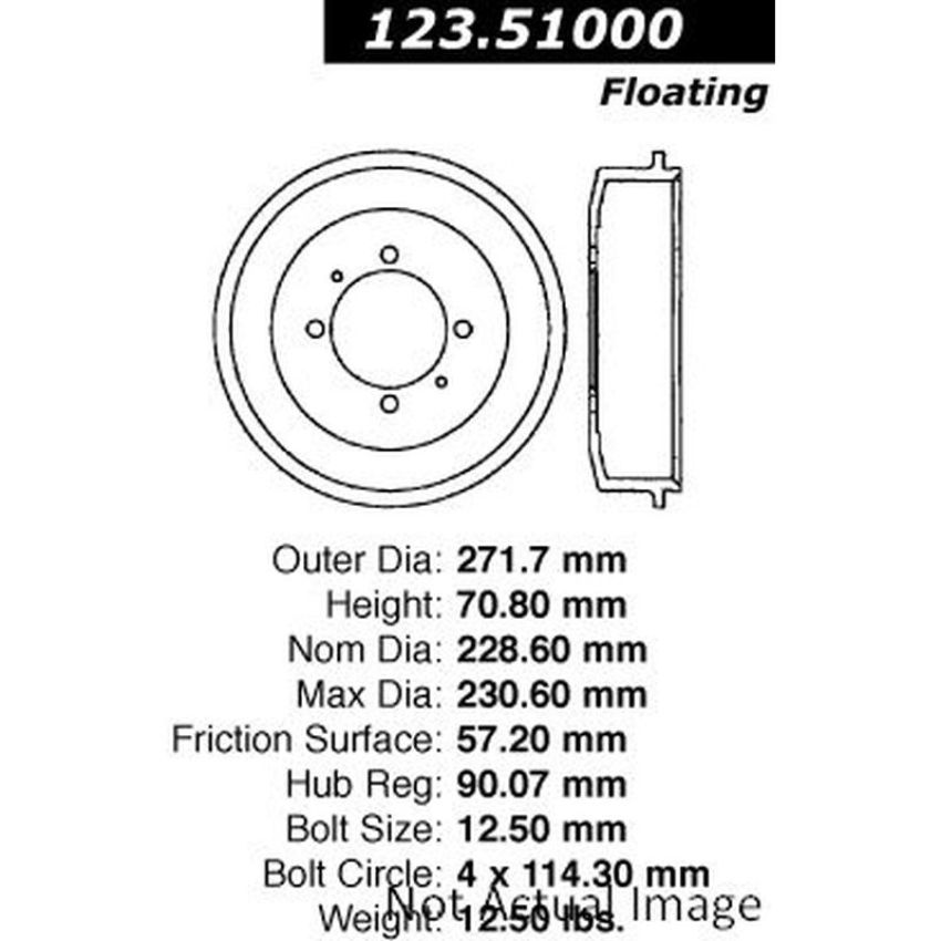 CENTRIC PARTS 123.51000 C-Tek Standard Brake Drum