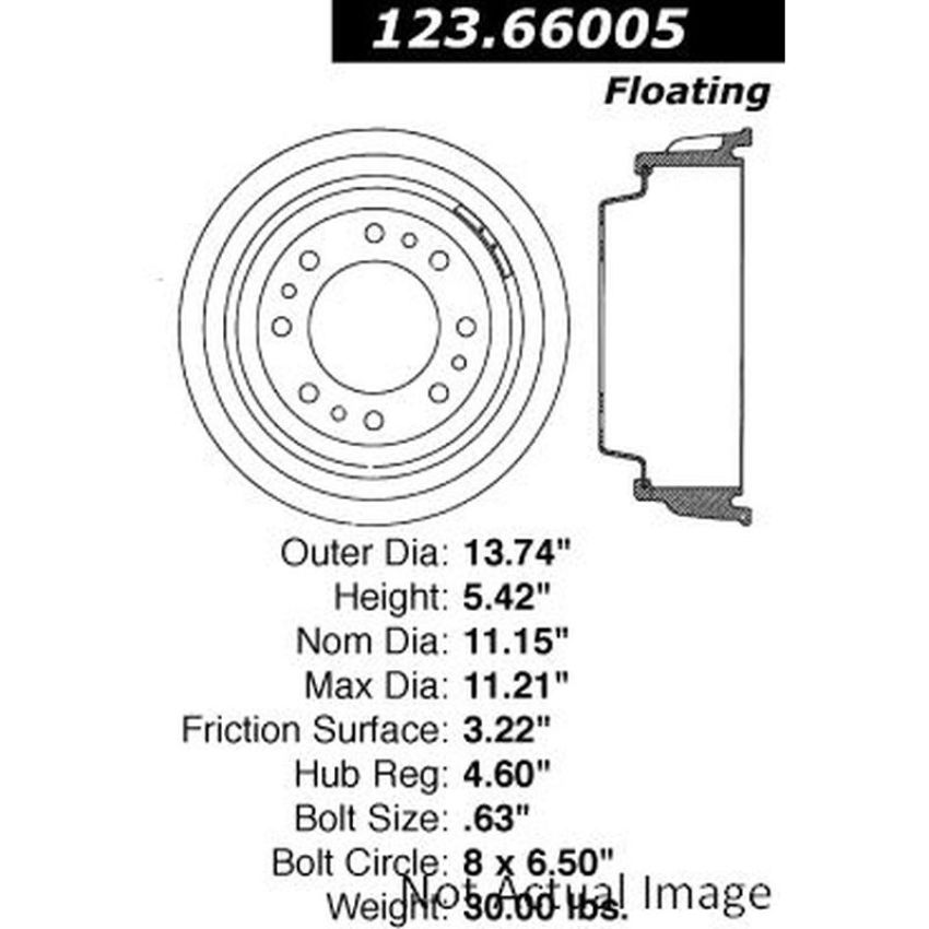 CENTRIC PARTS 123.66005 C-Tek Standard Brake Drum