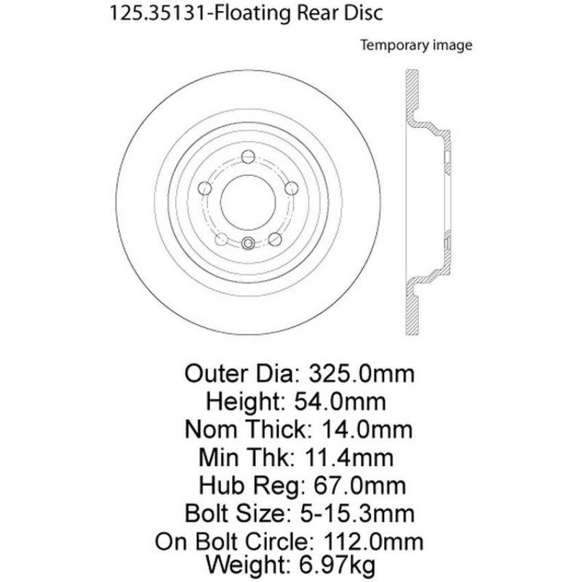 CENTRIC PARTS 125.35131 Centric Premium High Carbon Alloy Brake Rotor