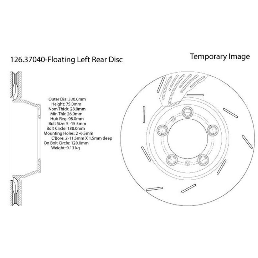CENTRIC PARTS 126.37040 Centric Premium OE Style Slotted Brake Rotor